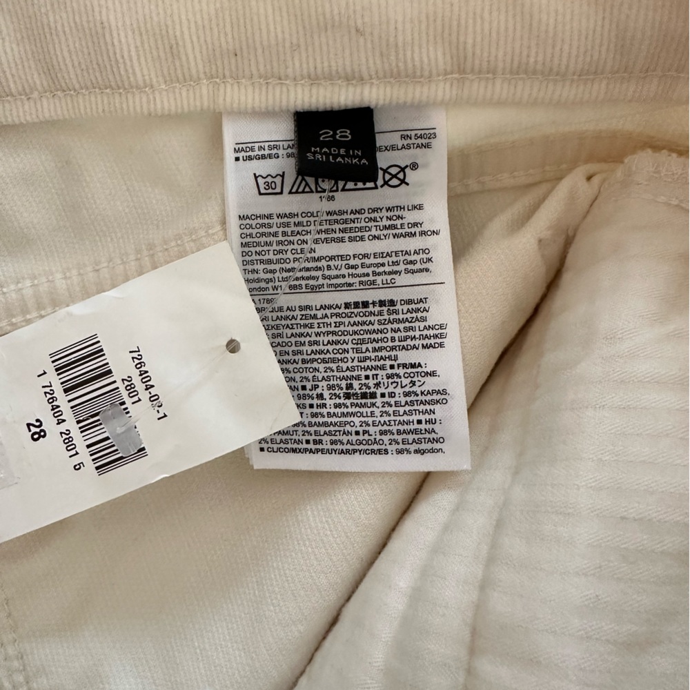 See All Pics! STRETCH Banana Republic Off White Velvet Corduroy Skinny Jeans - Picture 8 of 9
